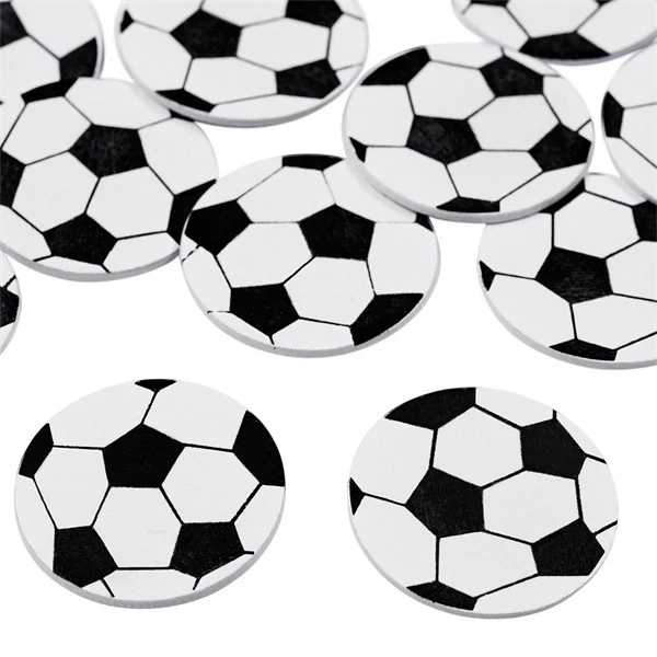 Fodbold med klæbepude hvid/sort 3,5cm, 12 stk. konfirmationspynt