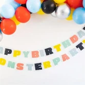 Guirlande Monster Happy Birthday 1,5m børnefødselsdg