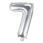 Folieballon tal 7 sølv 35cm ballontal