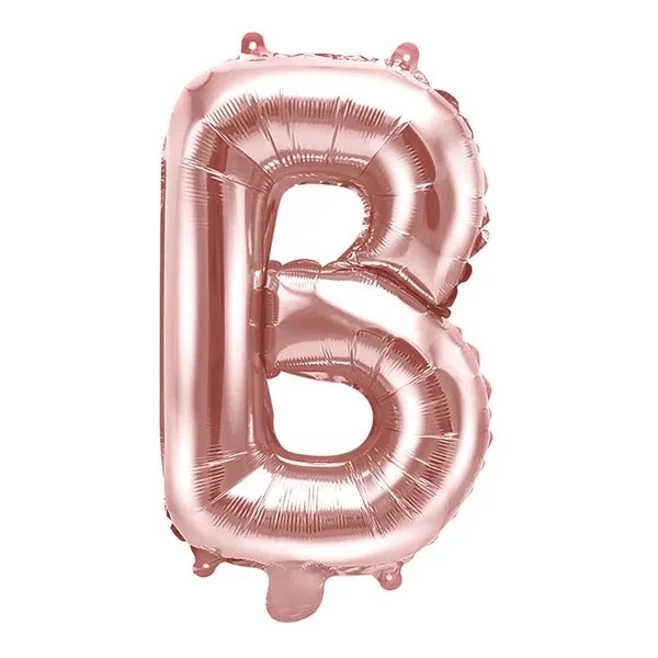 Folieballon bogstav B rosegold 35cm bogstavballoner