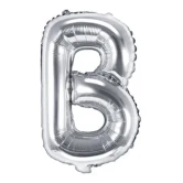 Folieballon bogstav B sølv 35cm bogstavballoner