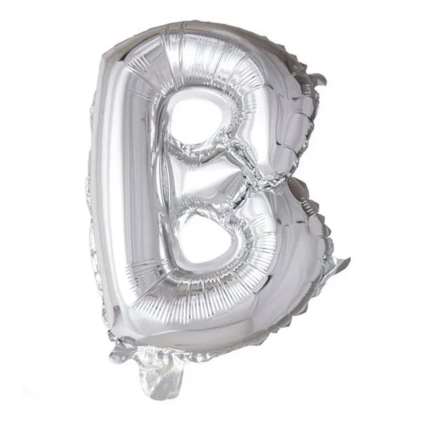 Folieballon bogstav B sølv 41cm festpynt
