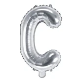 Folieballon bogstav C sølv 35cm bogstavballoner