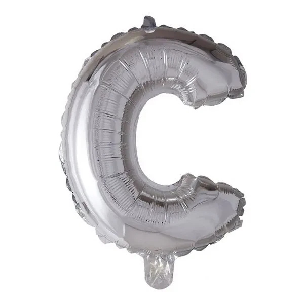 Folieballon bogstav C sølv 41cm festpynt