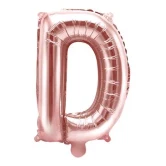Folieballon bogstav D rosegold 35cm bogstavballoner