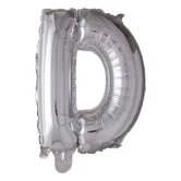 Folieballon bogstav D sølv 41cm festpynt