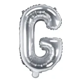 Folieballon bogstav G sølv 35cm bogstavballoner