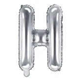 Folieballon bogstav H sølv 35cm bogstavballoner