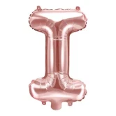 Folieballon bogstav I rosegold 35cm bogstavballoner