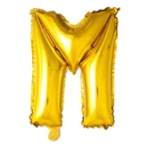 Folieballon bogstav M guld 41cm festpynt