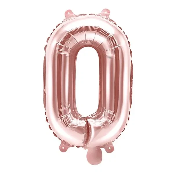 Folieballon bogstav O rosegold 35cm bogstavballoner