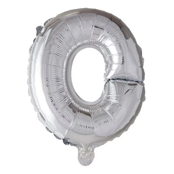 Folieballon bogstav O sølv 41cm festpynt