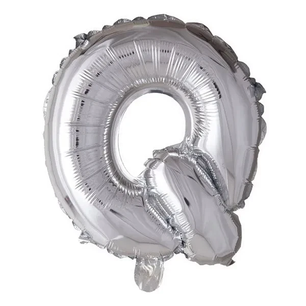 Folieballon bogstav Q sølv 41cm festpynt