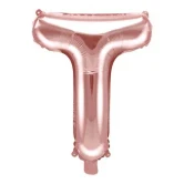 Folieballon bogstav T rosegold 35cm bogstavballoner