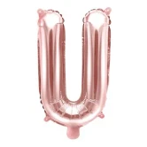 Folieballon bogstav U rosegold 35cm bogstavballoner