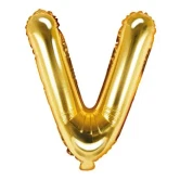 Folieballon bogstav V guld 35cm bogstavballoner