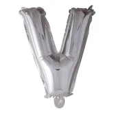 Folieballon bogstav V sølv 41cm festpynt