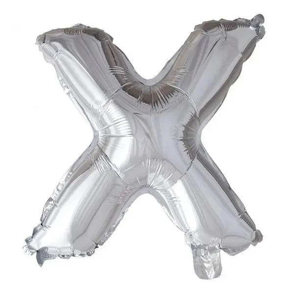 Folieballon bogstav X sølv 41cm festpynt