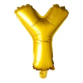 Folieballon bogstav Y guld 41cm festpynt