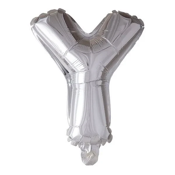 Folieballon bogstav Y sølv 41cm festpynt