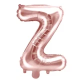Folieballon bogstav Z rosegold 35cm bogstavballoner