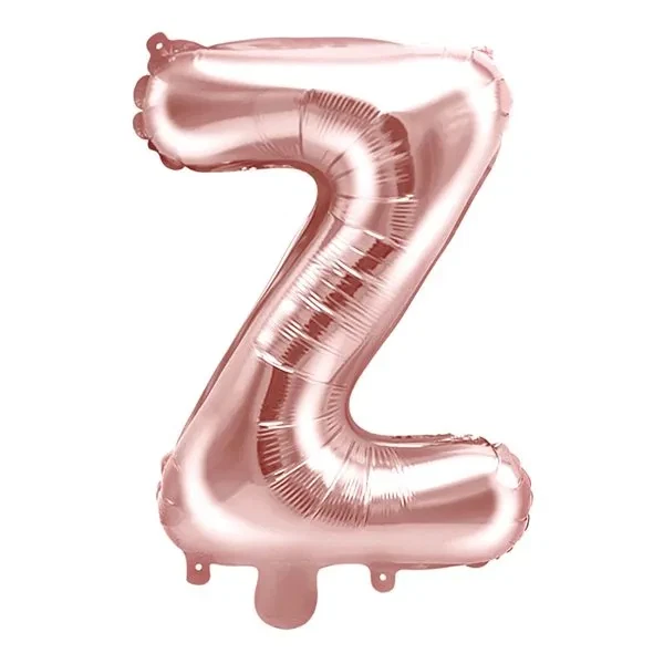 Folieballon bogstav Z rosegold 35cm bogstavballoner