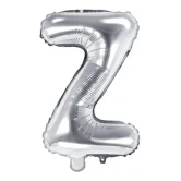 Folieballon bogstav Z sølv 35cm bogstavballoner