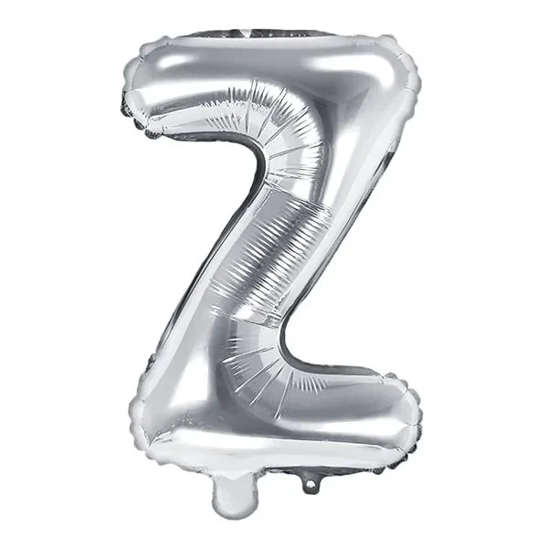 Folieballon bogstav Z sølv 35cm bogstavballoner