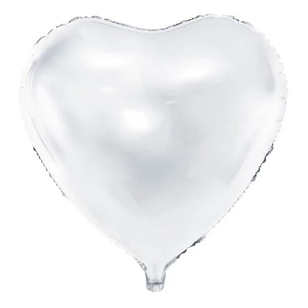 Folieballon Hjerte hvid 45cm festpynt