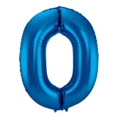 Folieballon tal 0 blå 86cm talballoner