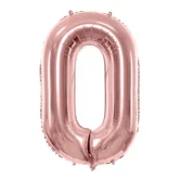Folieballon tal 0 rosegold 86cm talballon