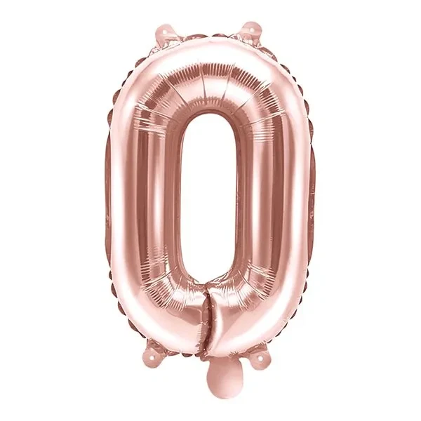 Folieballon tal 0 rosegold 35cm talballon