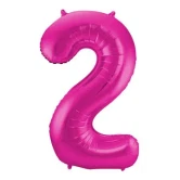 Folieballon tal 2 pink 86cm talballoner