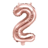 Folieballon tal 2 rosegold 35cm talballon