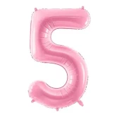 Folieballon tal 5 lys pink 86cm talballon