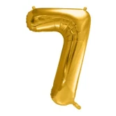 Folieballon tal 7 guld 86cm talballoner