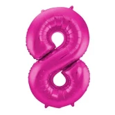 Folieballon tal 8 pink 86cm talballoner