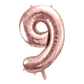 Folieballon tal 9 rosegold 86cm talballon