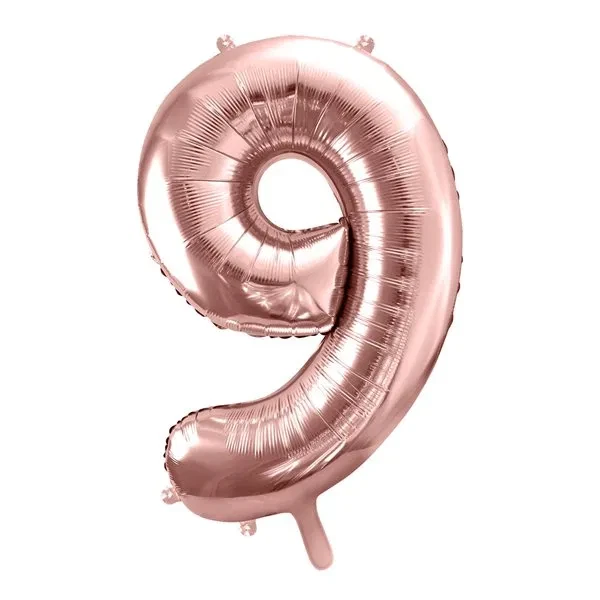 Folieballon tal 9 rosegold 86cm talballon