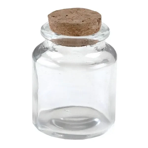 Glas krukke med korkprop 6cm, 12 stk. festartikler