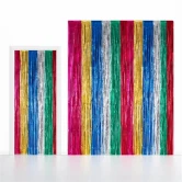 Multi farvet glimmerforhæng 100x240 cm folie dørgardin til fest og photo booth baggrund