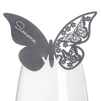 Bordkort Sommerfugl grå perlemor, 10 stk. bordpynt