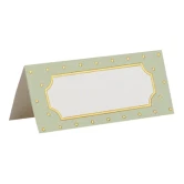 Bordkort Prikker grøn/guld, 10 stk. borddækning