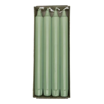 Kronelys støvet grøn 2,3cm x 24cm, 8 stk. borddækning