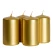 Bloklys guld 4cm x 7cm, 4 stk. stearinlys
