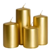 Bloklys guld mix, 4 stk. stearinlys