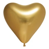 Balloner Hjerte guld chrome 30cm, 6 stk. festpynt