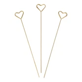 Kortholder Hjerte metal guld 20cm, 3 stk. binderiartikler
