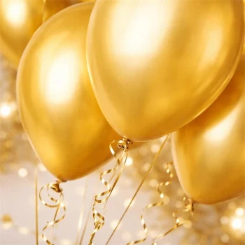 Guld metal balloner 30 cm med helium til fest dekoration close-up