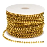 Perlebånd guld 4mm x 50m dekoration